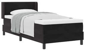 vidaXL Κρεβάτι με Ελατήρια και Στρώμα Μαύρο 100x200 εκ. Βελούδο Μαύρο