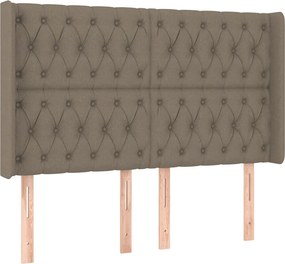 vidaXL Κρεβάτι Boxspring με Στρώμα &amp; LED Taupe 140x190 εκ. Υφασμάτινο