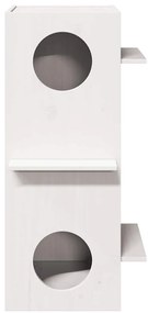vidaXL Σπίτι για γάτες Λευκό 43x43x90 cm από μασίφ ξύλο πεύκο