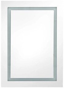vidaXL Καθρέφτης Μπάνιου με Ντουλάπι &amp; LED Λαμπερό Λευκό 50x13x70 εκ.