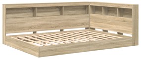 vidaXL Κρεβάτι με Ράφια Σοφάνα Οξιά 140x200 εκ Επεξεργασμένου Ξύλου