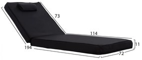 ΜΑΞΙΛΑΡΙ ΞΑΠΛΩΣΤΡΑΣ TEXTILENE 600gr/m2 2X1 SIFNOΜΑΥΡΟ HM11237.05T 194x70x11 εκ. (1 Τεμμάχια)