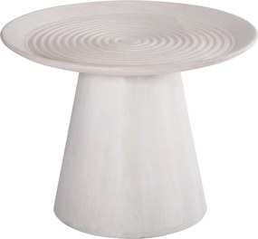 ΤΡΑΠΕΖΙ ΣΑΛΟΝΙΟΥ ΣΤΡΟΓΓΥΛΟ ROSS HM9709 ΜΑΣΙΦ ΞΥΛΟ MANGO-ΛΕΥΚΟ Φ60x45Υεκ.