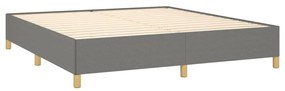 vidaXL Κρεβάτι Boxspring με Στρώμα Σκούρο Γκρι 180x200 εκ Υφασμάτιν