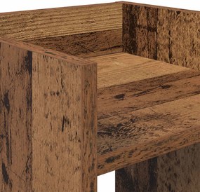 vidaXL Βάση φυτών με ράφι Παλιό ξύλο 30 x 30 x 40 cm