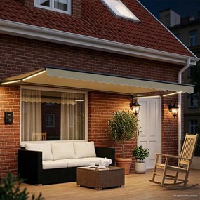 vidaXL Χειροκίνητη αναδιπλούμενη τέντα με LED 4,5 x 3 μ