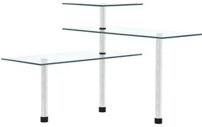 vidaXL Ράφι Κουζίνας Γωνιακό Τριώροφο από Ψημένο Γυαλί