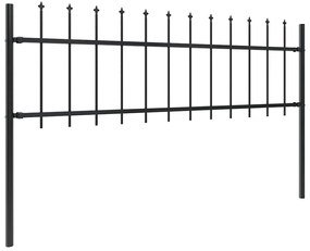 vidaXL Φράχτης Κήπου με Κορυφή Δόρυ από Ατσάλι 892,5x60 εκ. Μαύρος