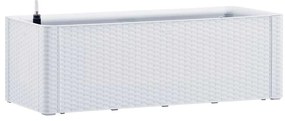 vidaXL Ζαρντινιέρα Κήπου Λευκή 100x43x33 εκ. με Αυτόματο Πότισμα