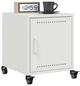 vidaXL Κομοδίνα 2 τεμ. Λευκό 36x39x43,5 εκ. από Χάλυβα