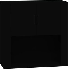 vidaXL Ντουλάπι Τοίχου Μαύρο 80x33x80 εκ. Επεξεργασμένο Ξύλο