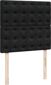 vidaXL Κρεβάτι Boxspring με Στρώμα Μαύρο 90x190 εκ. Βελούδινο