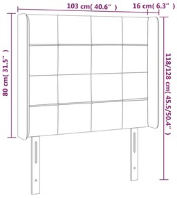 Κεφαλάρι με Πτερύγια Ροζ 103x16x118/128 εκ.Βελούδινο 3119627