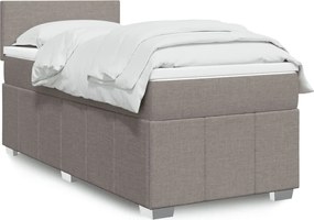 vidaXL Κρεβάτι Boxspring με Στρώμα Taupe 100 x 200 εκ. Υφασμάτινο