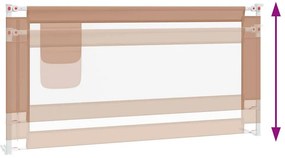 vidaXL Μπάρα Κρεβατιού Προστατευτική Taupe 180 x 25 εκ. Υφασμάτινη