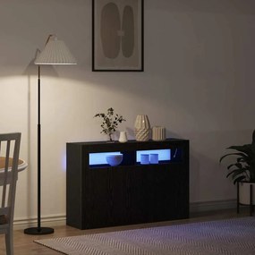 vidaXL Πλαϊνό γραφείο Μαύρη Οξυά 116 x 30 x 75 εκ. Επεξεργασμένο ξύλο