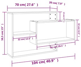 Ραφιέρα Τοίχου Γκρι Σκυροδέματος 104x20x58,5 εκ. Επεξ. Ξύλο - Γκρι