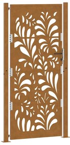Πύλη κήπου 105x205 cm Weathering Steel Wave Design - Καφέ