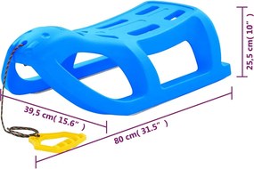 vidaXL Έλκηθρο Μπλε 80 x 39,5 x 25,5 εκ. από Πολυπροπυλένιο