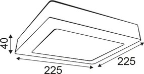 LED Panel Slim Επίτοιχο Τετράγωνο 20W θερμό φως 3000K 1440lm Λευκό