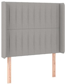 vidaXL Κρεβάτι Boxspring με Στρώμα &amp; LED Αν.Γκρι 80x200 εκ. Υφασμάτινο