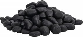 vidaXL Βότσαλα Γυαλισμένα Μαύρα 10 κ. 2-5 εκ.