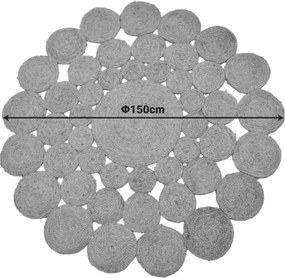 Χαλί Menara pakoworld γιούτα σε φυσική απόχρωση Φ150εκ