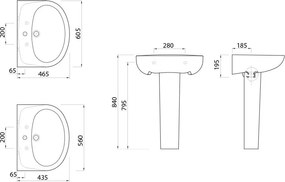 Νιπτήρας SANITANA Μόναχο-60.5 x 46.5 εκ.