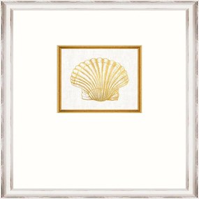 Κάδρο Seashell Fa13365 35X45Cm White-Gold Mindthegap Κάθετοι Ξύλο