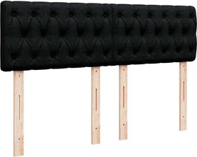 vidaXL Κρεβάτι Boxspring με Στρώμα Μαύρο 140x200 εκ. Υφασμάτινο