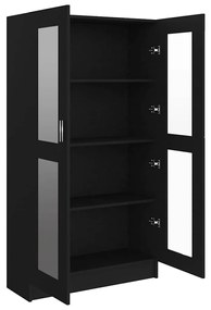 vidaXL Βιτρίνα Μαύρη 82,5 x 30,5 x 150 εκ. Επεξ. Ξύλο