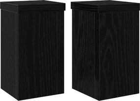 vidaXL Βάση φυτών 2 pcs Μαύρη Οξυά 10 x 10 x 18 cm Επεξεργασμένο ξύλο