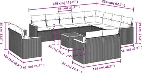 vidaXL Σετ Καναπέ Κήπου 13τεμ Μπεζ Συνθ. Ρατάν με Μαξιλάρια