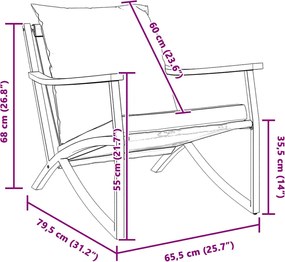 vidaXL Καρέκλες Κήπου 2 τεμ. Μαύρες με Μαξιλάρια