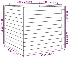 Ζαρντινιέρα 50x50x46 εκ. από Μασίφ Ξύλο Πεύκου - Καφέ