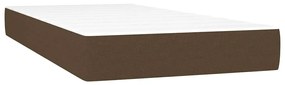 vidaXL Κρεβάτι Boxspring με Στρώμα &amp; LED Σκ.Καφέ 120x190εκ. Υφασμάτινο