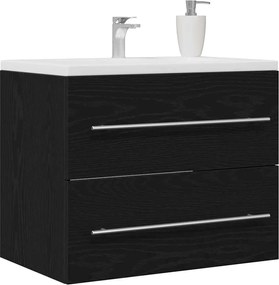 vidaXL Ντουλάπι Νιπτήρα Μπάνιου Μαύρο Δρυς 60x38,5x48 εκ. από Τεχνητό Ξύλο