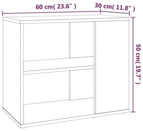 Βοηθητικό Ντουλάπι Καφέ δρυς 60x30x50 εκ Επεξεργασμένο Ξύλο - Καφέ