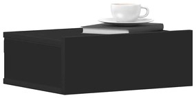 vidaXL Κομοδίνα Κρεμαστά 2 τεμ. Μαύρα 40x30x15 εκ. από Επεξ. Ξύλο