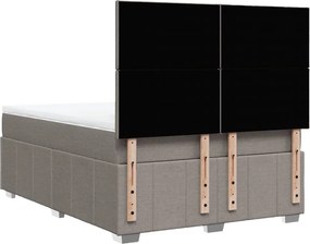 vidaXL Κρεβάτι Boxspring με Στρώμα Taupe 140x200 εκ. Υφασμάτινο