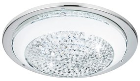 Πλαφονιέρα Οροφής Ø29 εκ. Led 11 watt Warm White 950lm Χρωμέ/ Λευκό με Κρυσταλλάκια Eglo Acolla 95639