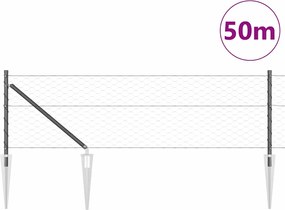 vidaXL Στύλος Περιφράξεων Γκρι 50 x 0,6 m (πλέγμα 50 mm)