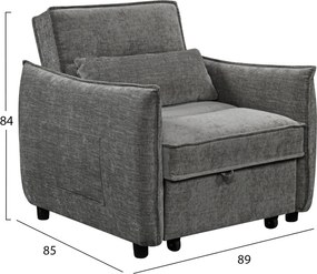 ΠΟΛΥΘΡΟΝΑ-ΚΡΕΒΑΤΙ ORYN HM3307.01 ΓΚΡΙ ΥΦΑΣΜΑ 85x88x78Υεκ.