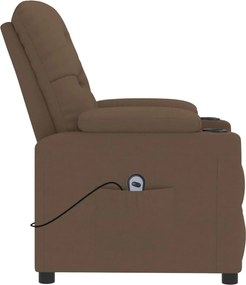 vidaXL Πολυθρόνα Ανακλινόμενη Ηλεκτρική Καφέ Υφασμάτινη