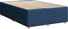 vidaXL Κρεβάτι box spring με στρώμα Μπλε 120 x 200 cm Ύφασμα