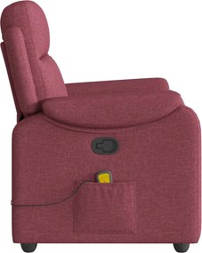 vidaXL Πολυθρόνα Μασάζ Ανακλινόμενη Μπορντό Υφασμάτινη