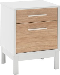 Κομοδίνο London Megapap χρώμα λευκό - oak 45x41x60εκ.