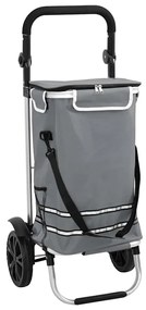 vidaXL Καρότσι Αγορών Γκρι 36.5 x 46.5 x 100.5 εκ Ύφασμα Oxford