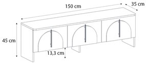Έπιπλο τηλεόρασης Rebel Megapap χρώμα rota oak - sandstone 150x35x45εκ.