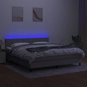 ΚΡΕΒΑΤΙ BOXSPRING ΜΕ ΣΤΡΩΜΑ &amp; LED ΑΝ.ΓΚΡΙ 160X200 ΕΚ ΥΦΑΣΜΑΤΙΝΟ 3133165